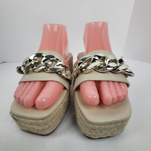 Anne Klein Nomad Chunky Chain Beige Platform Espadrille Size 8 M - Picture 3 of 15